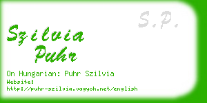 szilvia puhr business card